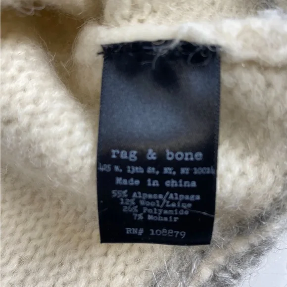 Rag n Bone Two Tone Crew Neck Sweater Sz XS - Picture 5 of 7